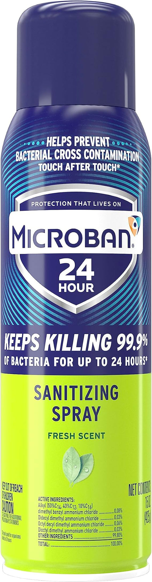 Microban Disinfectant Sanitizing Spray 15oz