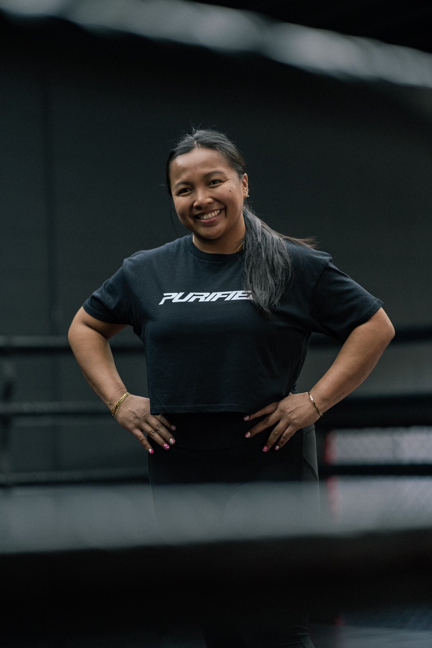 Crop Top Black True Victory 'Purified' Premium Womens Tee